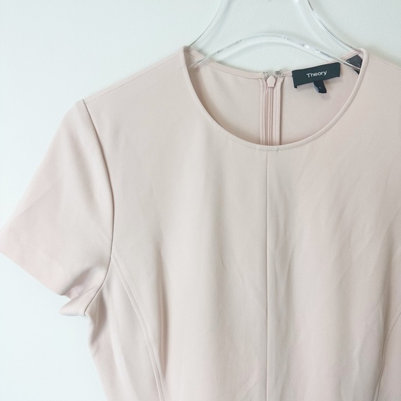 Theory Modern Seamed Shift Dress in Crepe Size 6 Light Pink - Picture 6 of 13